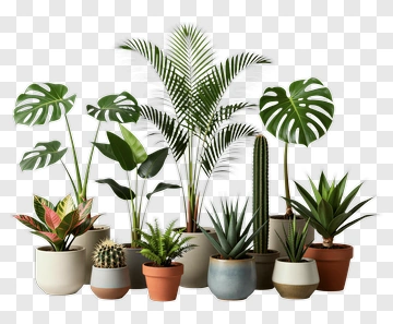 Collection Of Potted Plants PNG