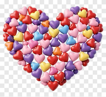 Heart Made Of Colorful Candy Hearts PNG