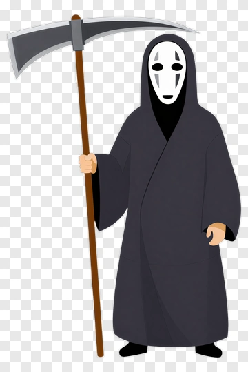 Death Mask Figure With Scythe PNG