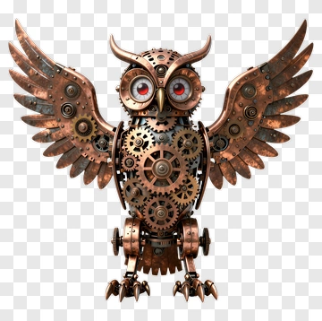 Steampunk Mechanical Owl PNG