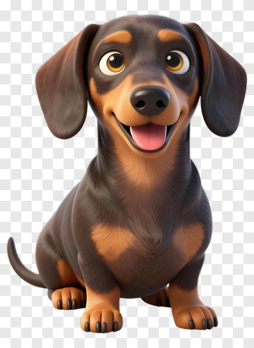 Happy Dachshund Dog PNG
