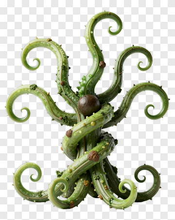 Plant-like Creature With Spiny Tentacles PNG