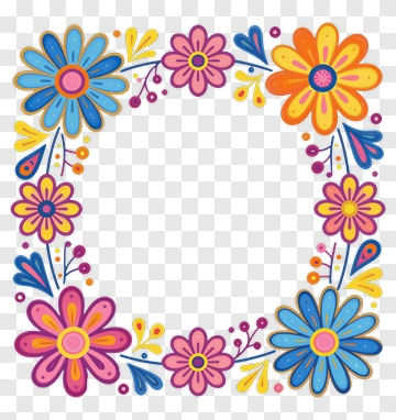 Floral Border Frame PNG