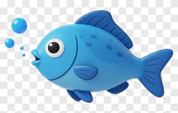 Blue Cartoon Fish PNG