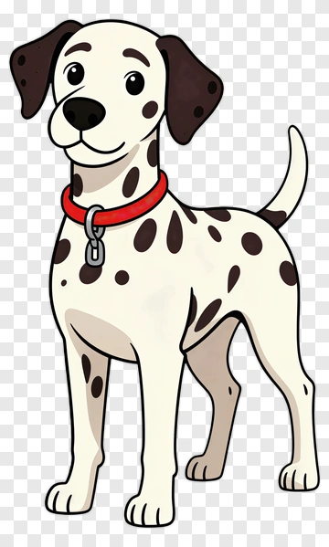 Dalmatian Dog With Red Collar PNG
