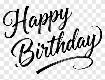 Happy Birthday Handwritten Text PNG
