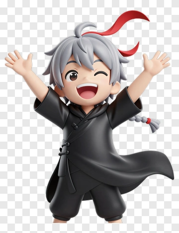 Anime Character With Red Ribbon PNG