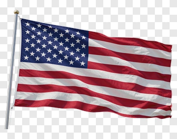 American Flag Waving In The Wind PNG