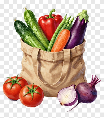 Fresh Vegetables In Shopping Bag PNG