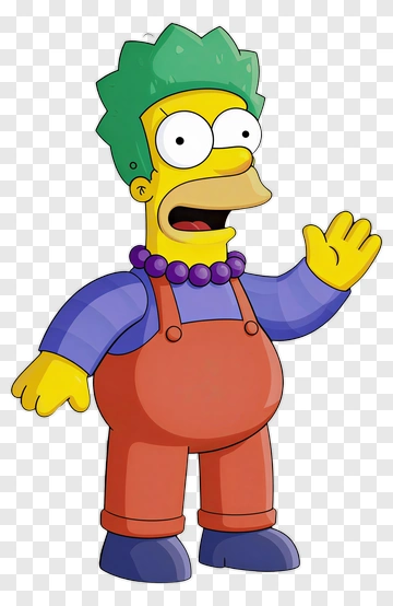 Moe Szyslak Waving With Green Hair PNG