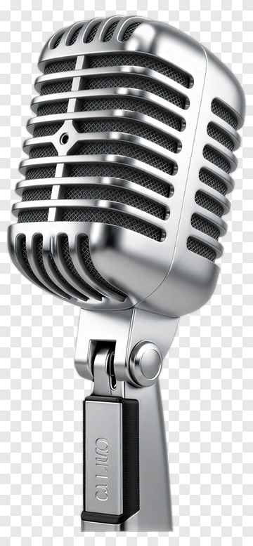 Vintage Silver Microphone PNG