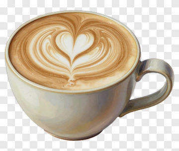 Heart Latte Art In Coffee Cup PNG
