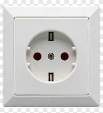 White Wall Outlet With Red And Black Accents PNG