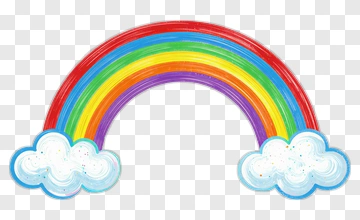 Rainbow With Clouds PNG