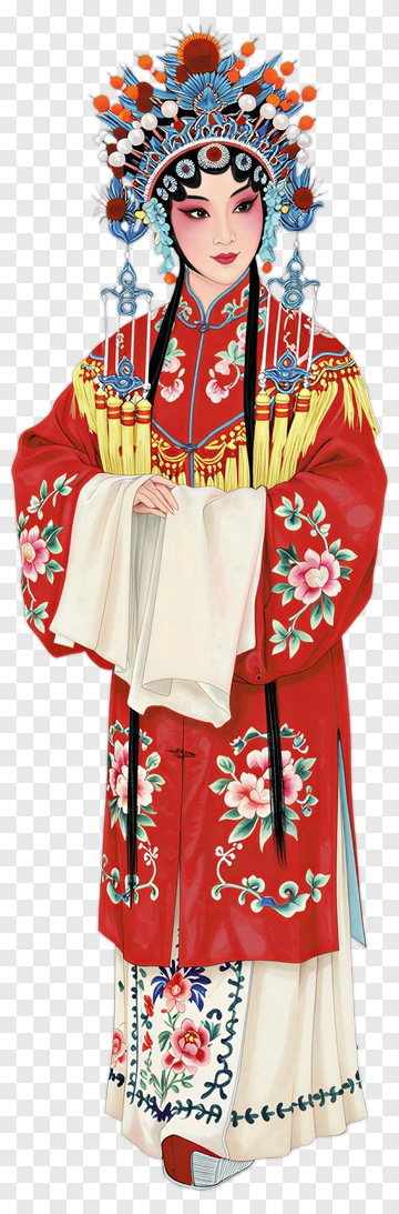 Peking Opera Performer In Traditional Costume PNG