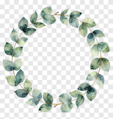 Leaf Wreath In Watercolor Style PNG