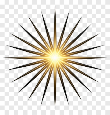 Golden Starburst With Black Spikes PNG