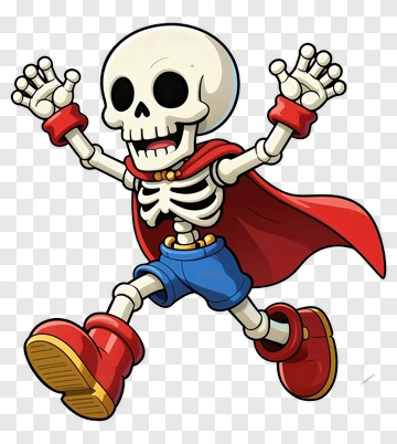 Funny Skeleton Superhero PNG