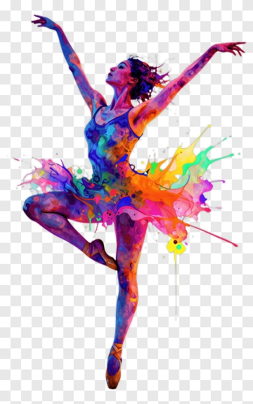 Ballerina In Colorful Paint Splash PNG