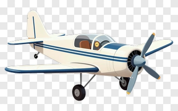 Vintage Airplane With Blue Stripes PNG