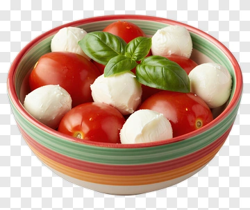 Fresh Tomato And Mozzarella Bowl PNG