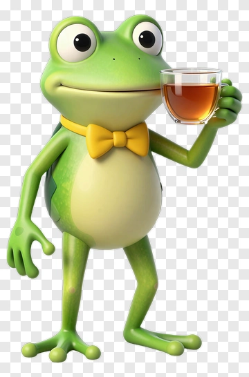 Frog Drinking Tea PNG