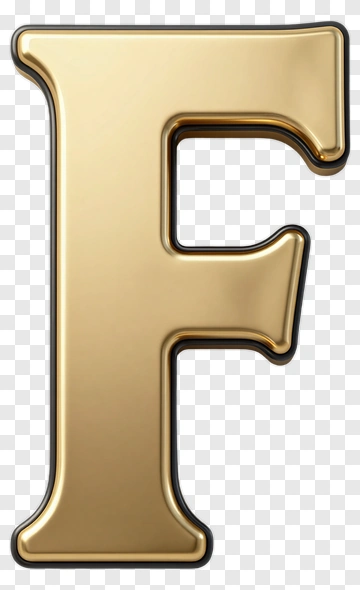 Golden Letter F PNG