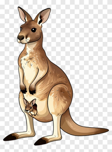 Kangaroo With Joey PNG