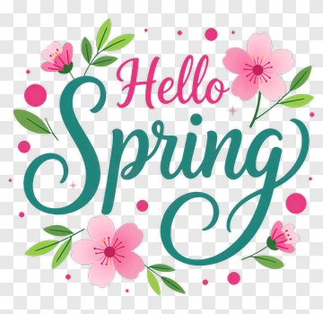 Hello Spring Greeting PNG