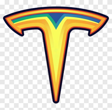 Tesla Logo With Rainbow Gradient PNG