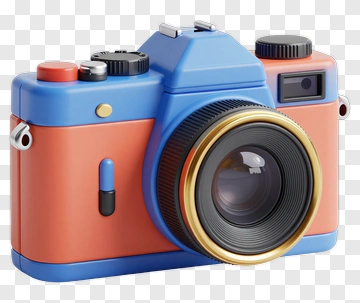Blue And Orange Camera PNG