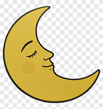 Sleeping Moon With Closed Eyes PNG