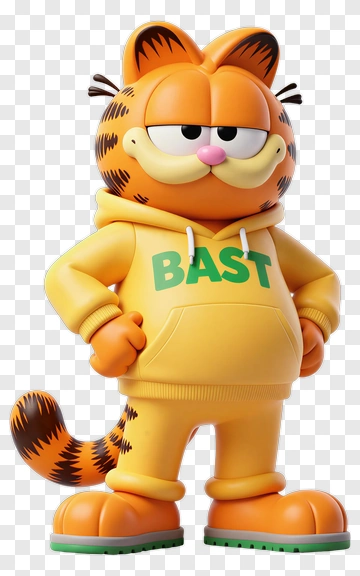 Garfield In Yellow Hoodie PNG