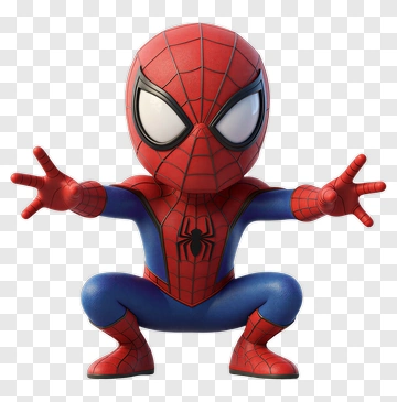 Chibi Spider-Man In Dynamic Pose PNG