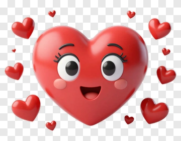 Red Heart Emoji Character PNG