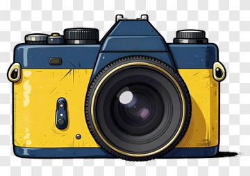 Yellow And Blue Camera PNG