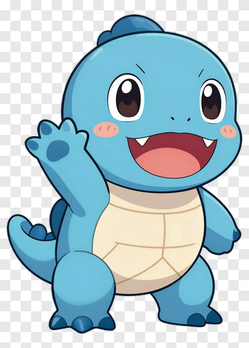 Squirtle Waving Happily PNG