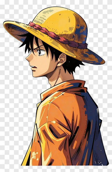 Luffy In His Iconic Hat And Outfit PNG