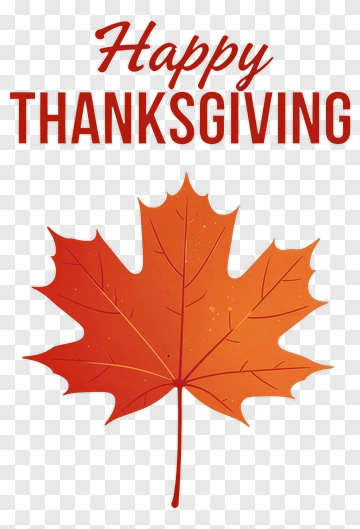 Happy Thanksgiving Maple Leaf PNG