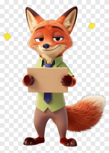 Fox Holding Clipboard PNG