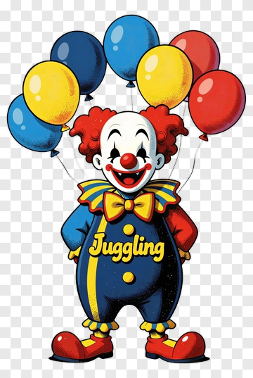 Clown Juggler With Balloons PNG