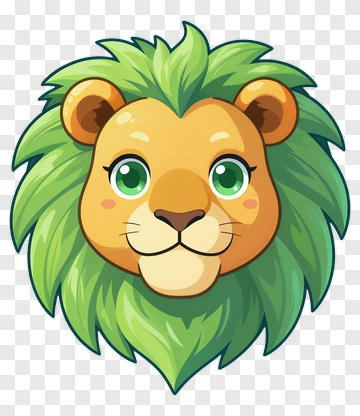 Cartoon Lion Head PNG