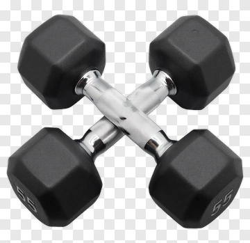 Black Dumbbells With Silver Handles PNG