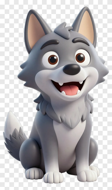 Cartoon Wolf Character PNG