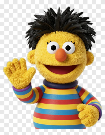 Ernie From Sesame Street Waving PNG