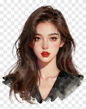 Portrait Of A Woman With Brown Hair PNG