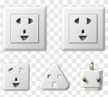 White Power Outlets And Plugs PNG