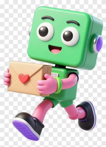 Green Robot Delivery PNG