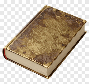 Vintage Book With Gold Cover PNG