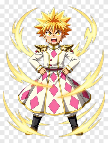 Anime Character With Flame Aura PNG
